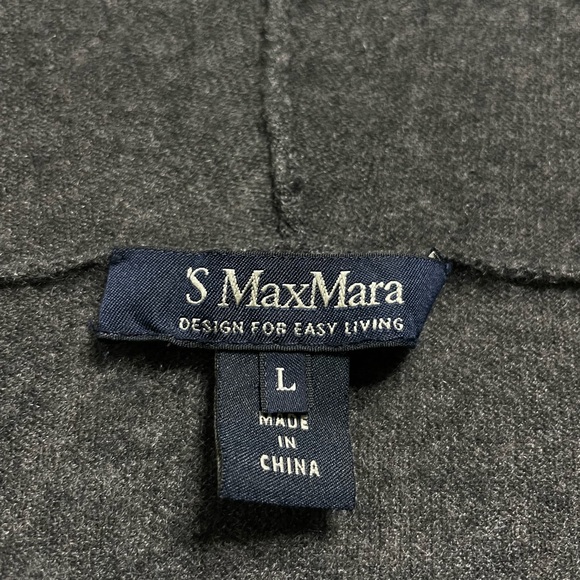 MaxMara Grey Cable Knit Cashmere Hooded Cardigan Sweater L - Picture 4 of 7